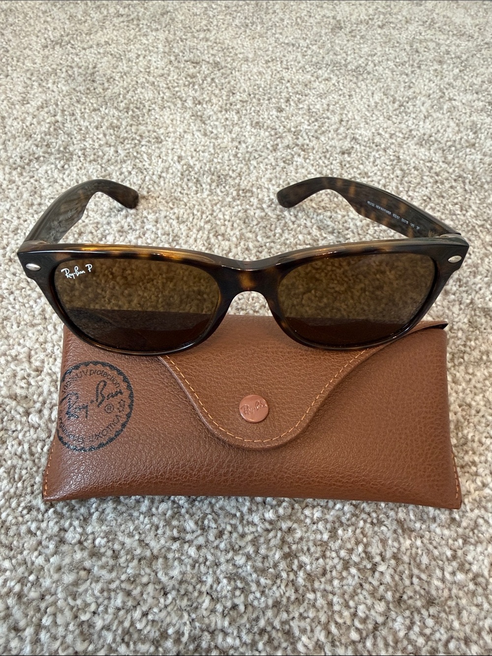 Ray-Ban Tortoiseshell Frame Sunglasses with Brown Lenses